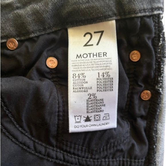 MOTHER Denim Looker Ankle Fray Gray Size 27 EUC - Picture 8 of 12